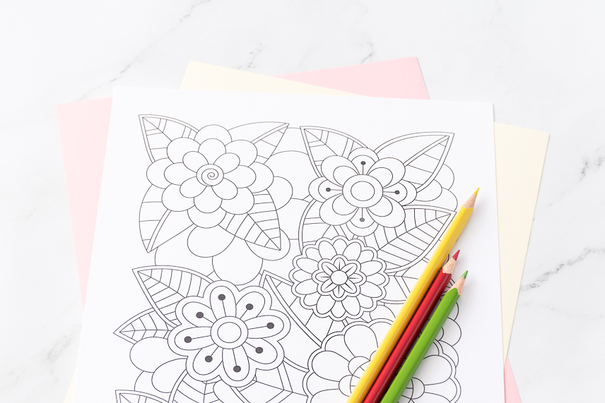 Floral coloring page