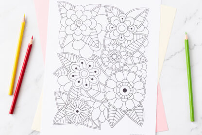 Floral coloring page