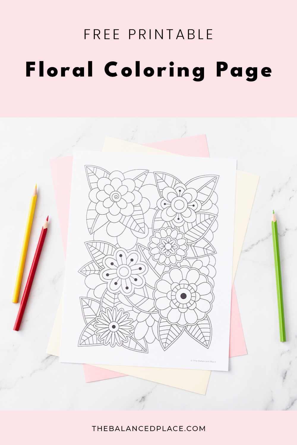 Printable floral coloring page