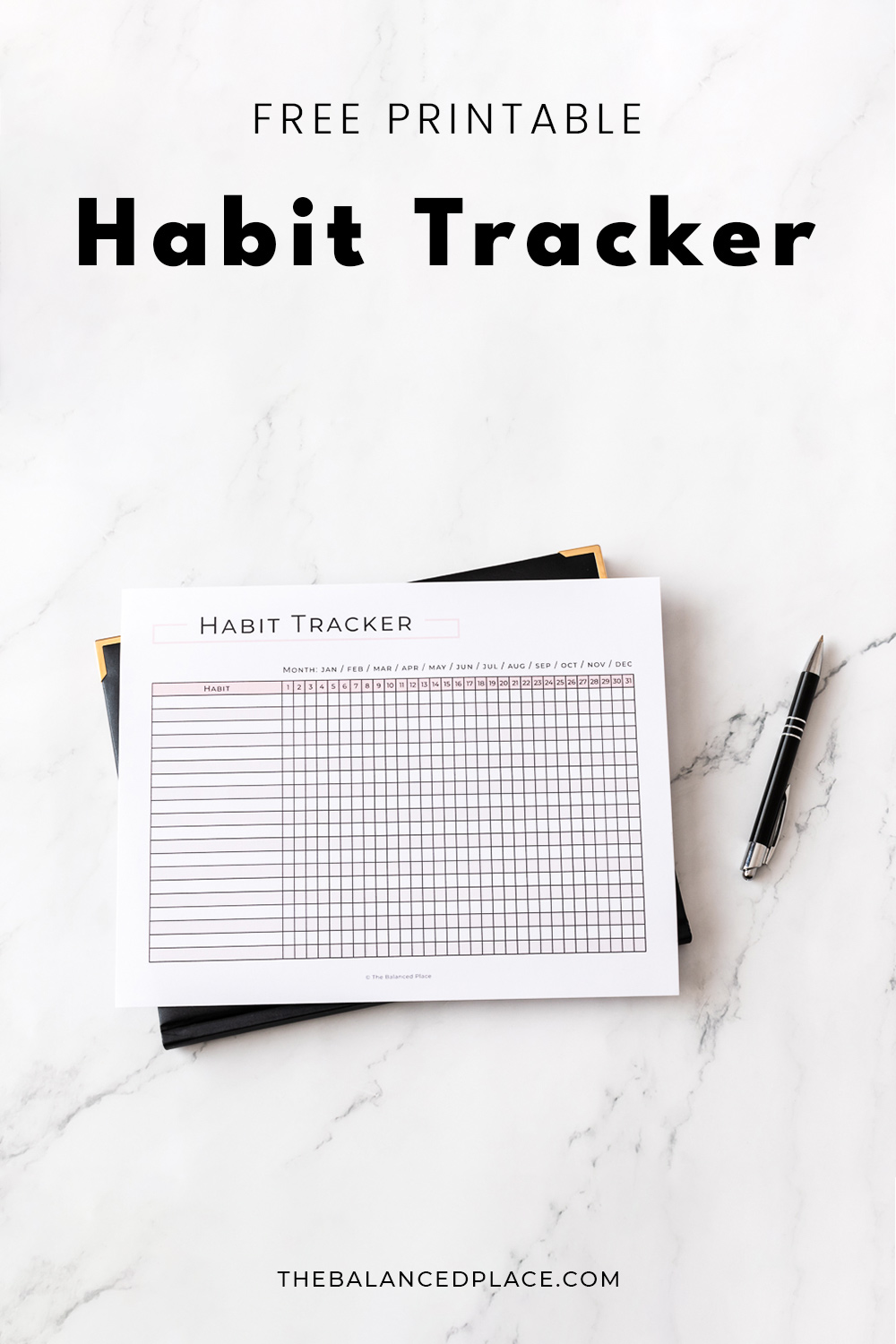 Printable habit tracker