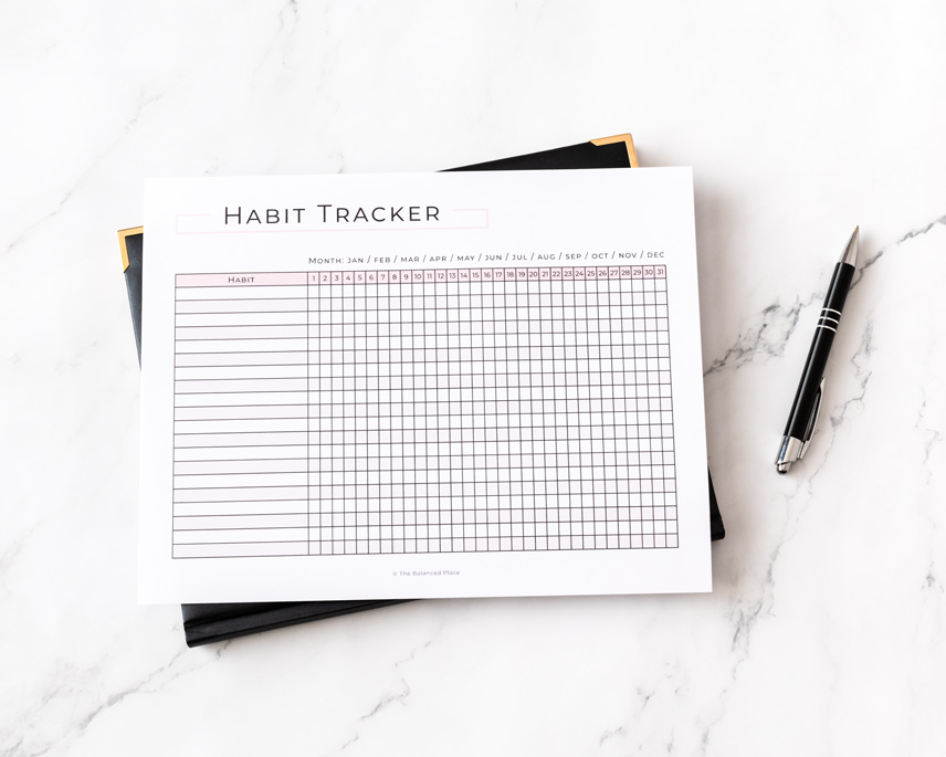 Printable habit tracker