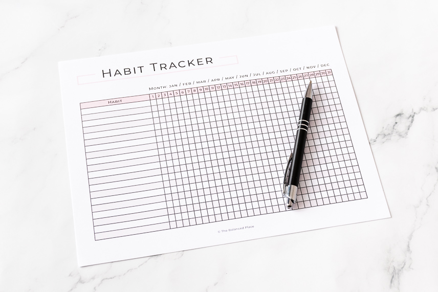 Printable habit tracker