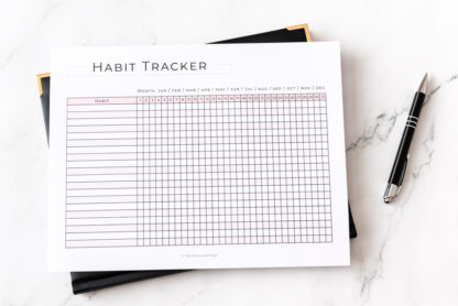 Printable habit tracker