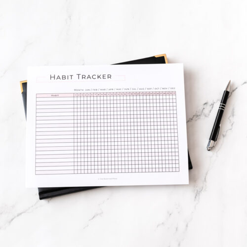 Printable habit tracker