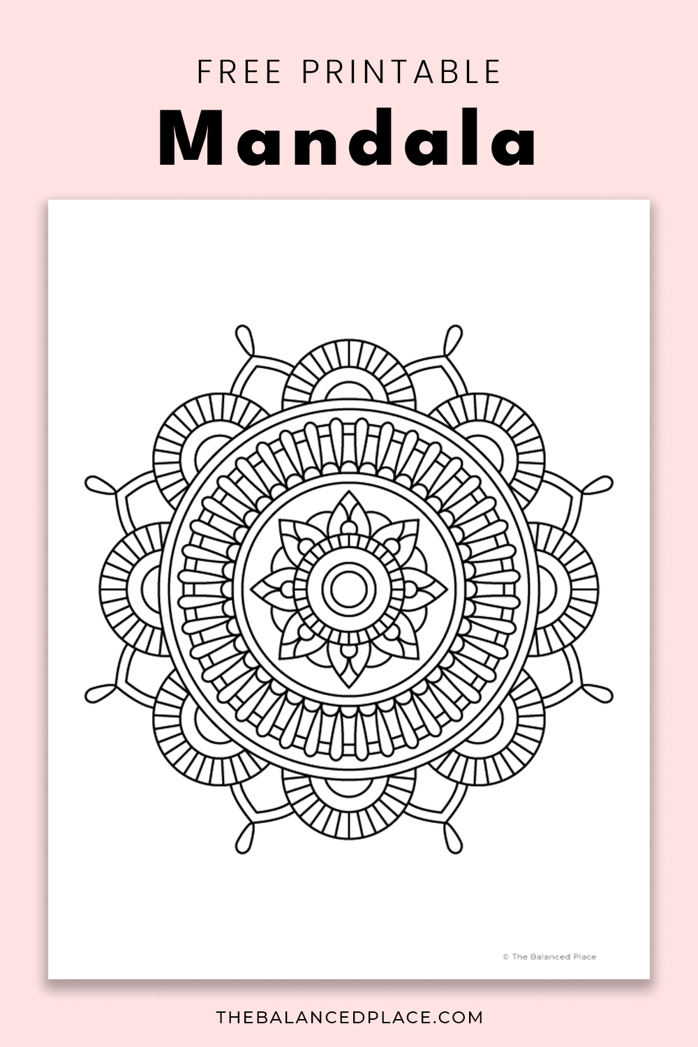 Printable mandala coloring page