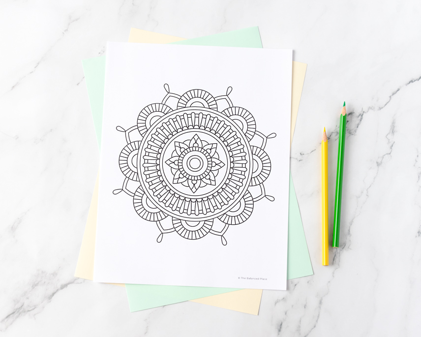 Printable mandala coloring page