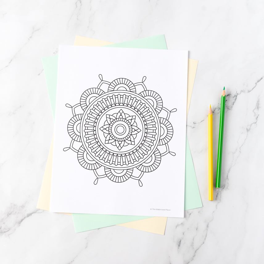 Printable mandala coloring page