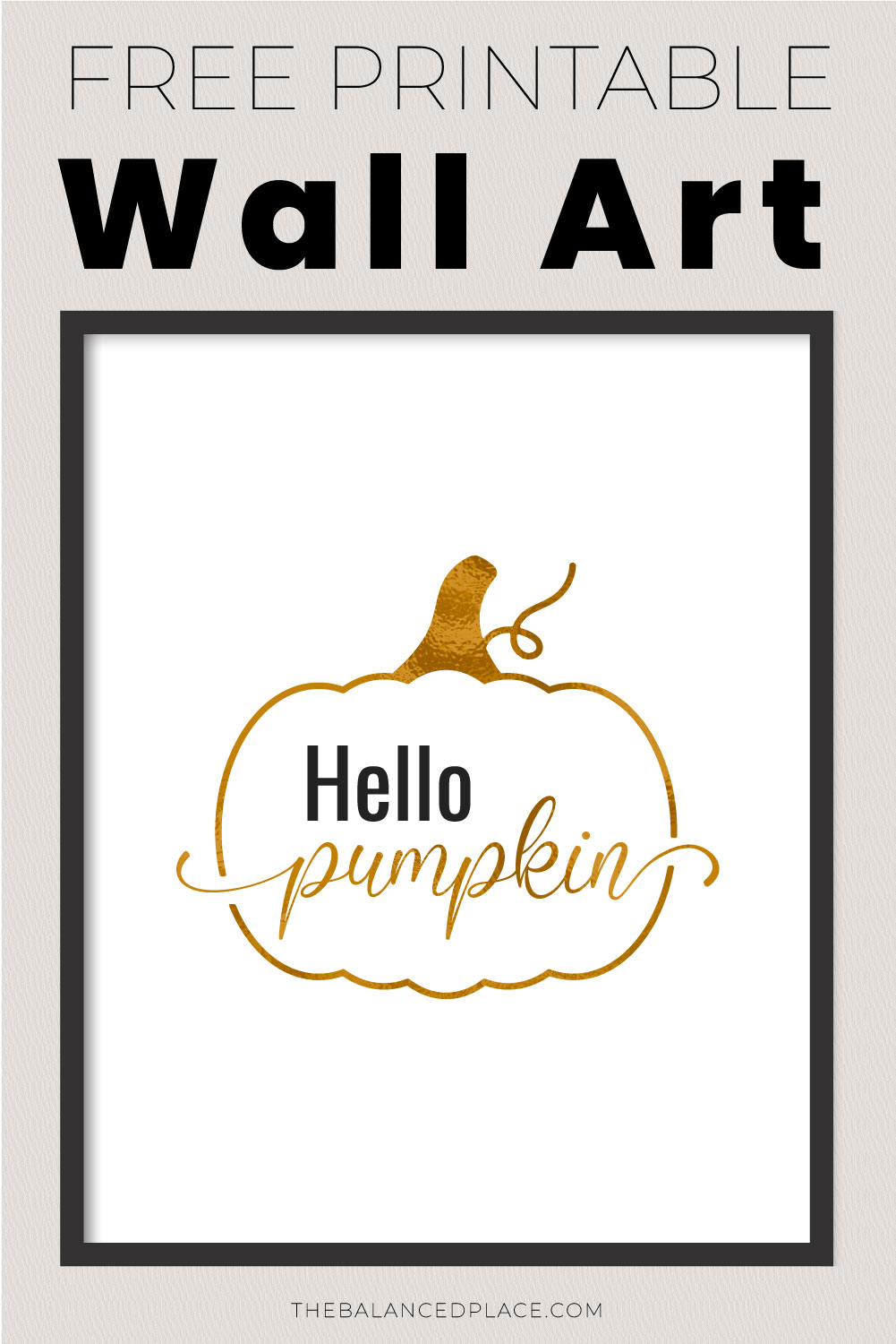 Printable hello pumpkin wall art