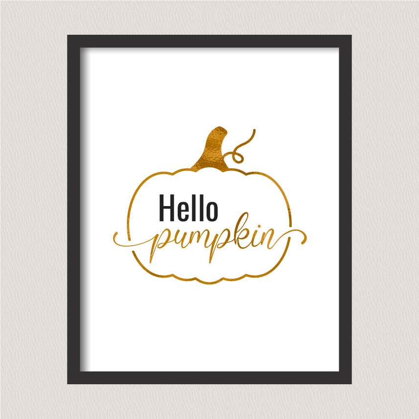 Printable hello pumpkin wall art