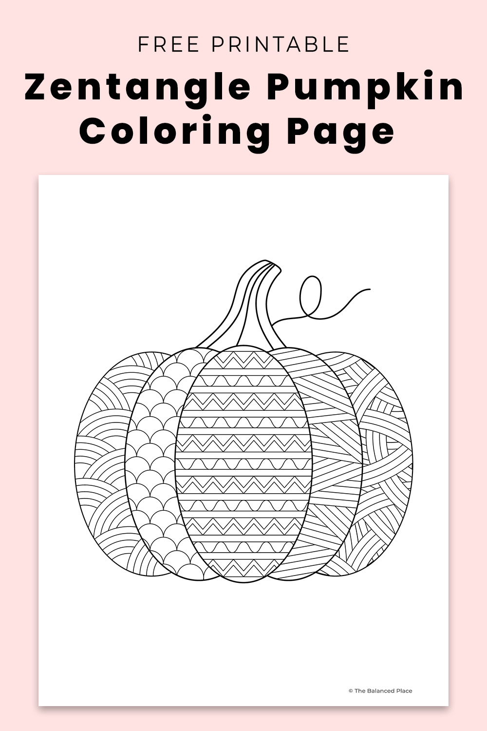 Zentangle pumpkin coloring page