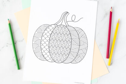 Zentangle pumpkin coloring page