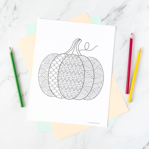 Zentangle pumpkin coloring page